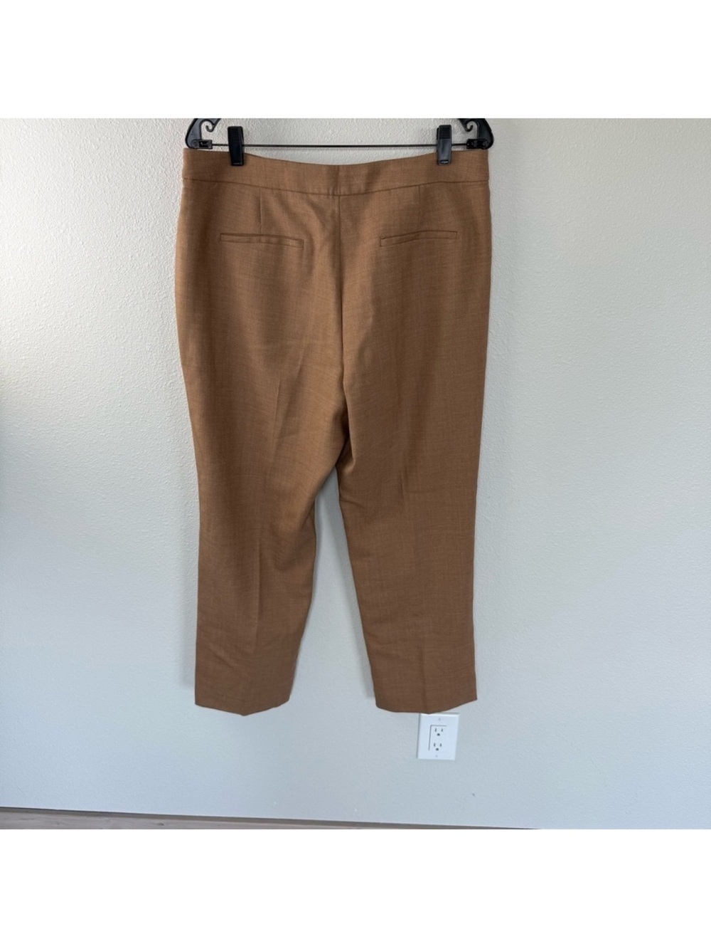 J. Crew Kate Straight Leg Pant Italian City Wool Blend Heather Acorn Women’s 12 - Picture 8 of 12
